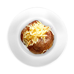 Baked Potato With Cheese & Ham 